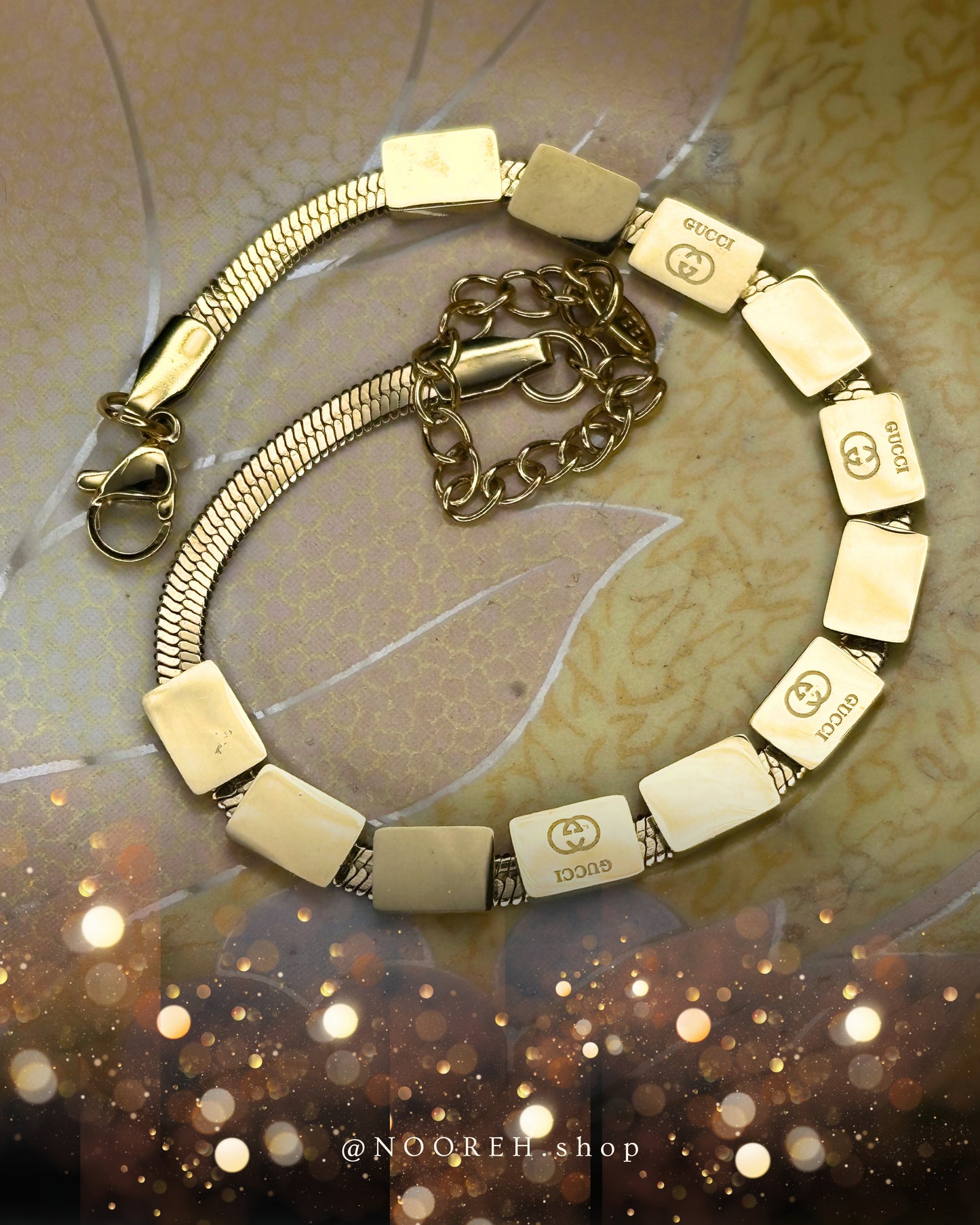 Gold bricks bracelet