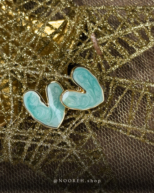 Aqua love statement earring