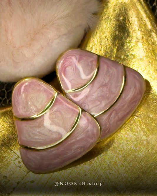 Pink coral charm earring