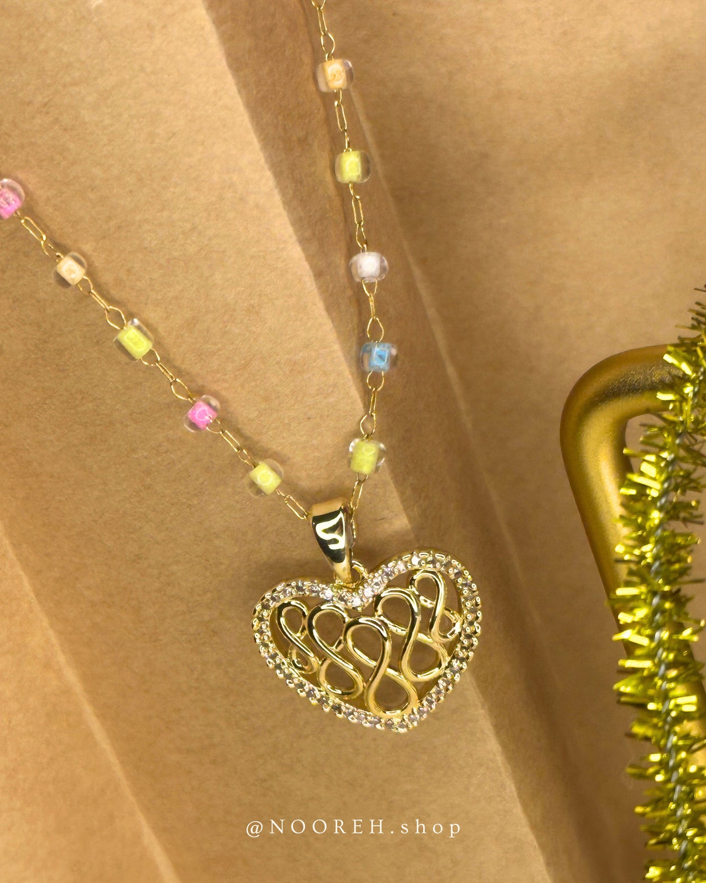Golden Infinity Heart Necklace