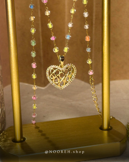 Golden Infinity Heart Necklace
